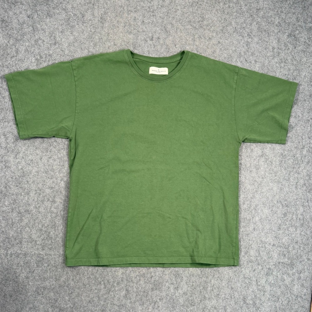 Imogene + Willie Spruce Green Knit Box Crew Short Sleeve Tee Men's Size Large
